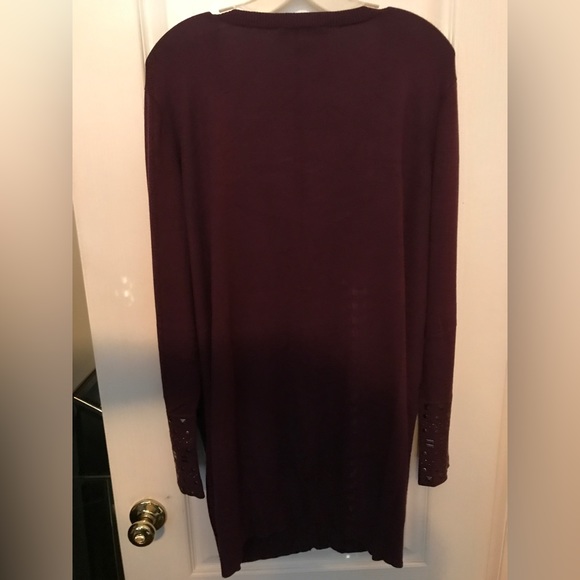 Women's Wine Long Cardigan by Jen Rade Size 2X - Picture 5 of 5